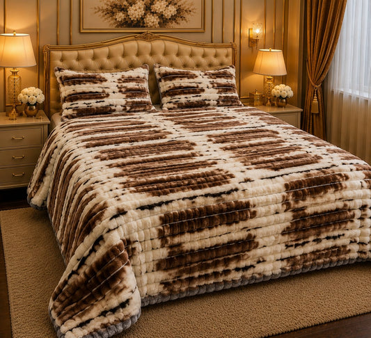 Luxury AC Fleece Blanket for Double Bed | Soft & Cozy Textured Bed Blanket