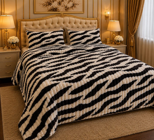 Luxury AC Fleece Blanket for Double Bed | Soft & Cozy Textured Bed Blanket