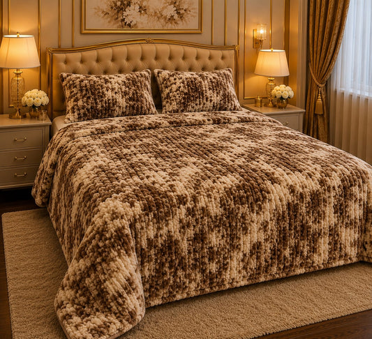 Luxury AC Fleece Blanket for Double Bed | Soft & Cozy Textured Bed Blanket