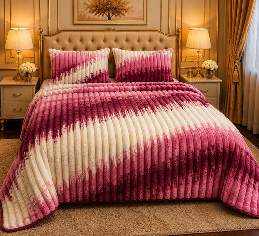 Luxury AC Fleece Blanket for Double Bed | Soft & Cozy Textured Bed Blanket