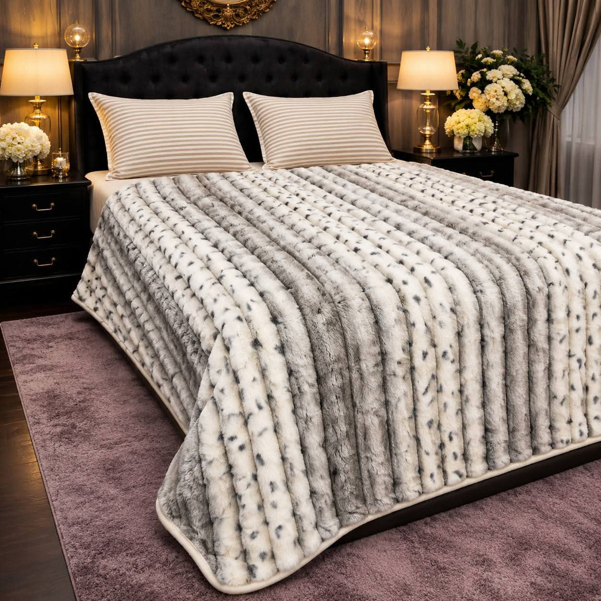 Luxury AC Fleece Blanket for Double Bed | Soft & Cozy Textured Bed Blanket