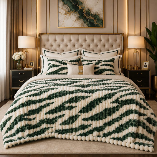 Luxury AC Fleece Blanket for Double Bed | Soft & Cozy Textured Bed Blanket