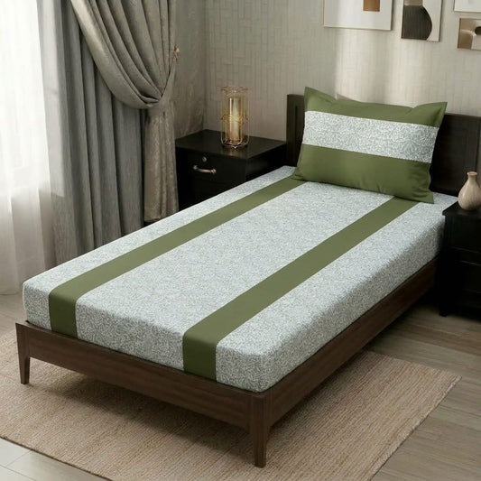 2 PC Patchwork Bedsheet Set – Single Bed Cotton Bedsheet with Pillow Cover