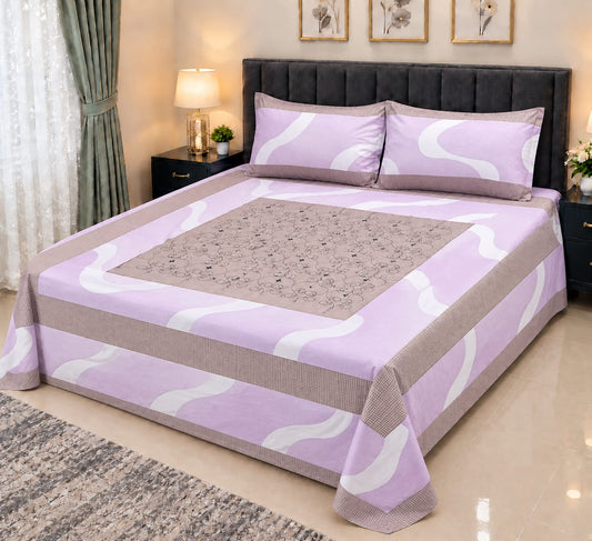 Embroidered Patch Work King Size Bedsheet | Premium Cotton