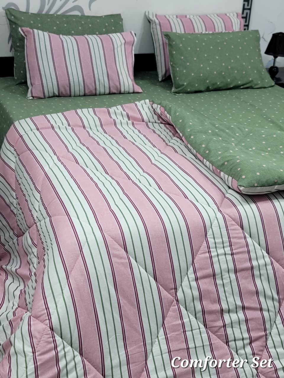 6 Piece Cotton Comforter Set King Size | 100% Pure Cotton Quilted Bedspread with Bedsheet & 4 Pillow Covers | Soft Floral Bedding Set