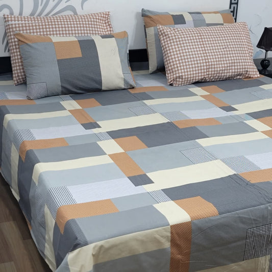 5 Piece King Size Pure Cotton Bedsheet Set – Export Quality