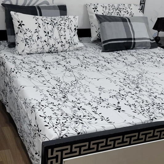 5 Piece King Size Pure Cotton Bedsheet Set – Export Quality