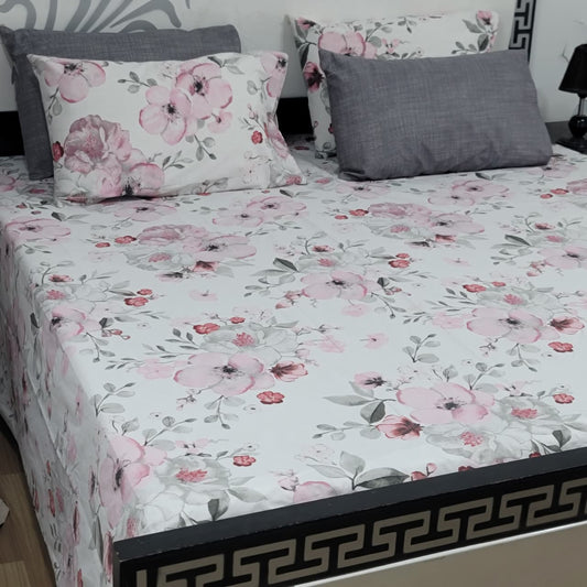 5 Piece King Size Pure Cotton Bedsheet Set – Export Quality