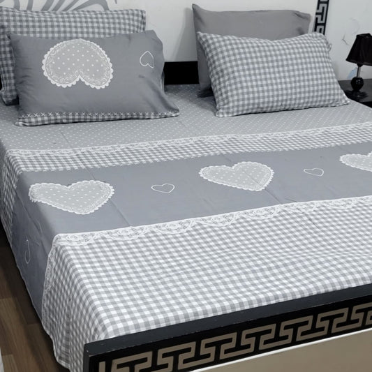 5 Piece King Size Pure Cotton Bedsheet Set – Export Quality