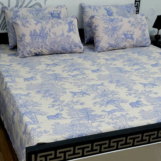 5 Piece King Size Pure Cotton Bedsheet Set – Export Quality
