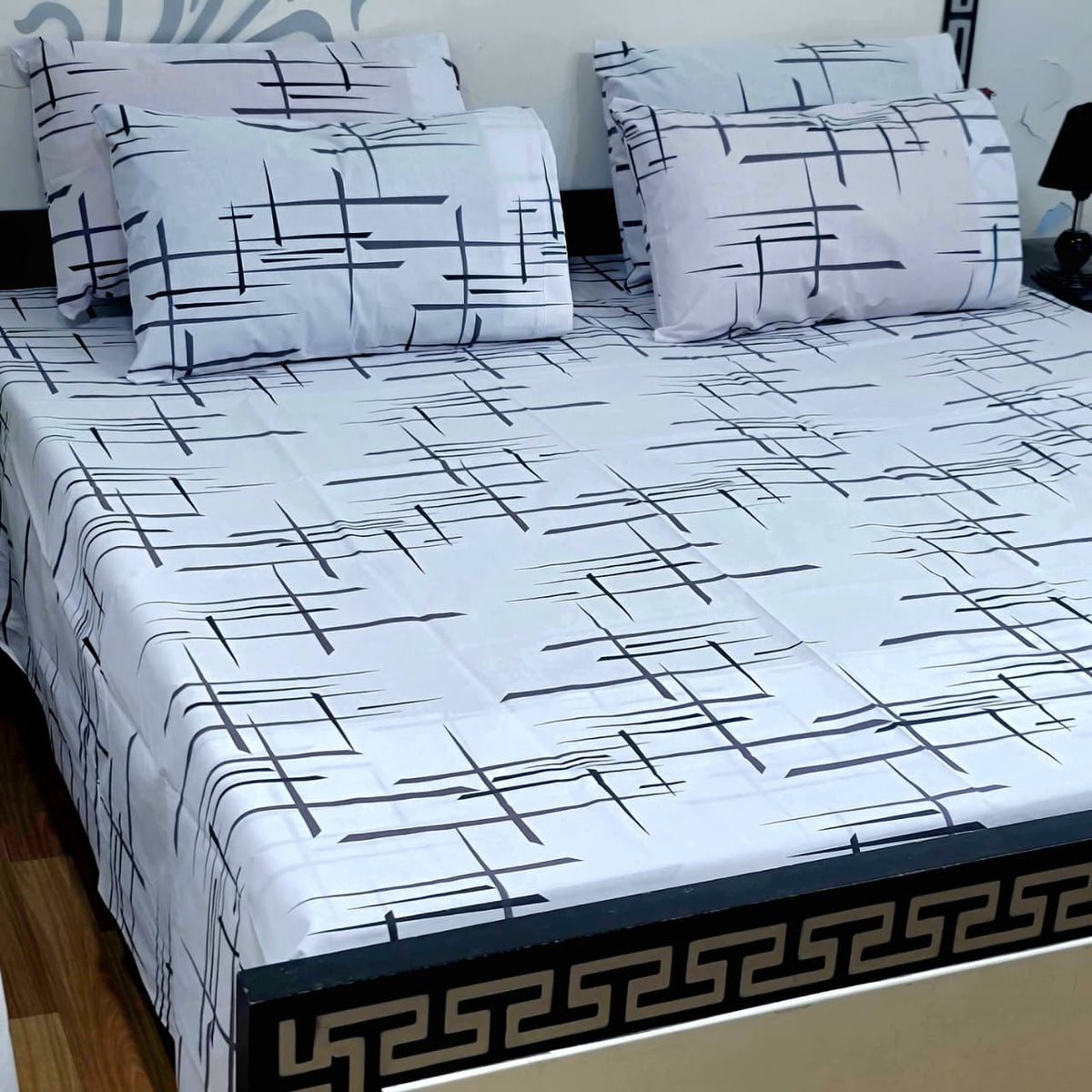 5 Piece King Size Pure Cotton Bedsheet Set – Export Quality