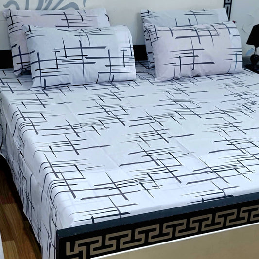 5 Piece King Size Pure Cotton Bedsheet Set – Export Quality