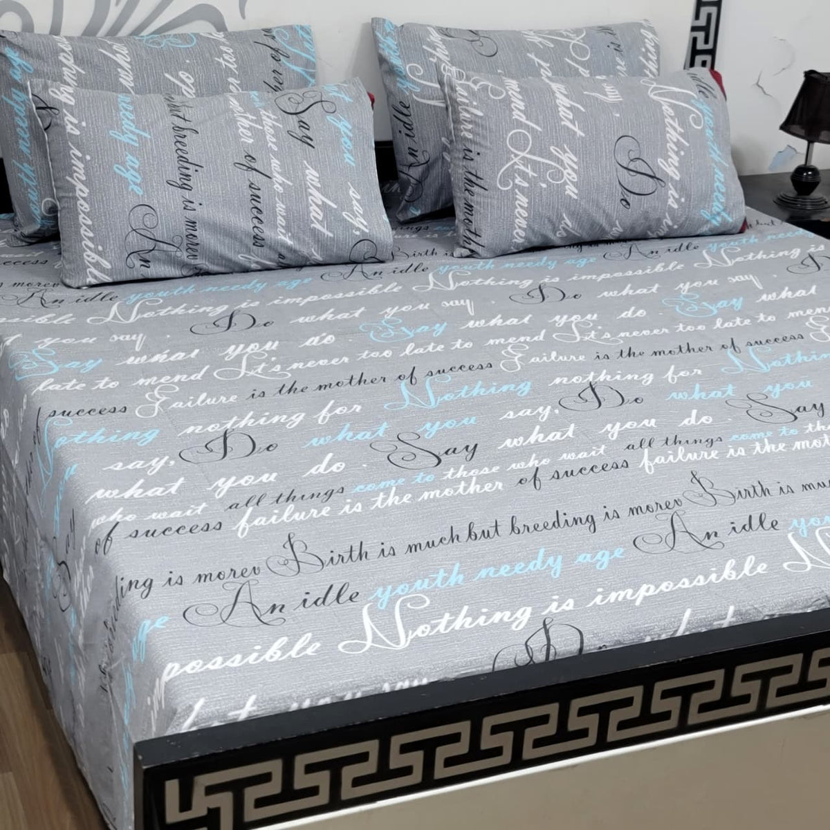 5 Piece King Size Pure Cotton Bedsheet Set – Export Quality