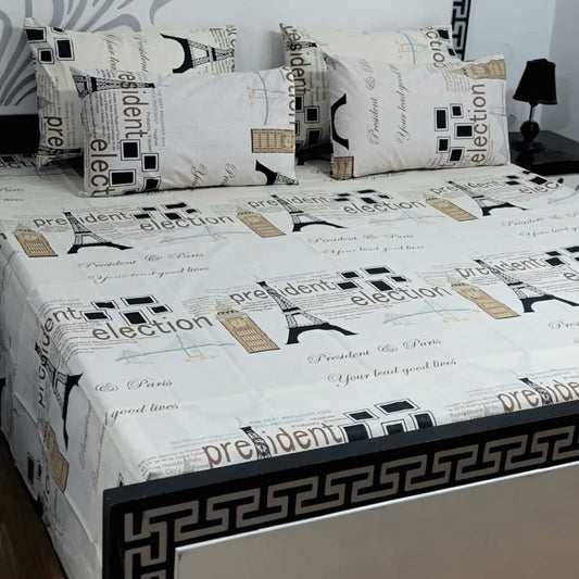 5 Piece King Size Pure Cotton Bedsheet Set – Export Quality
