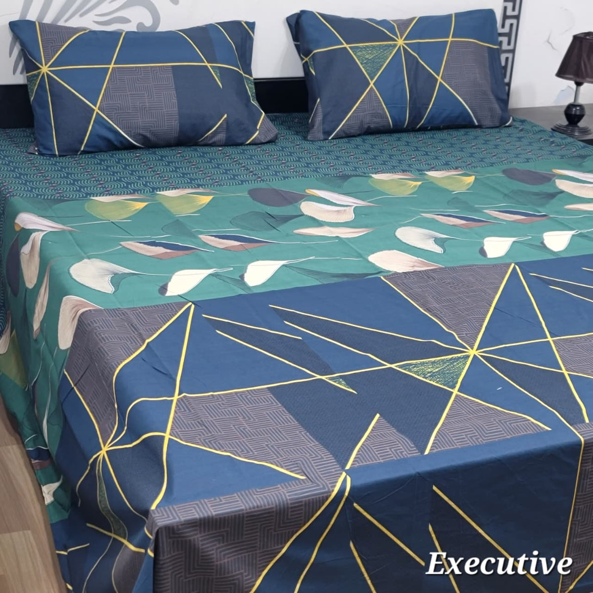 Jumbo Size Export Quality Pure Cotton Bedsheet 3 PC Set | 95×95 Inch King Size Bedshee