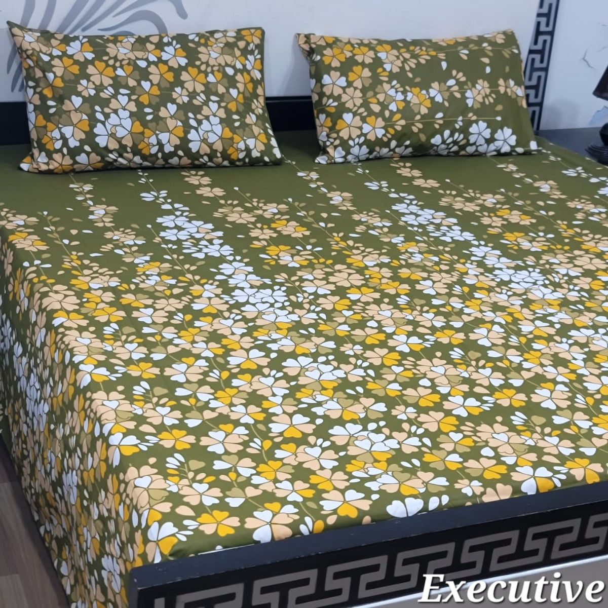 Jumbo Size Export Quality Pure Cotton Bedsheet 3 PC Set | 95×95 Inch King Size Bedshee