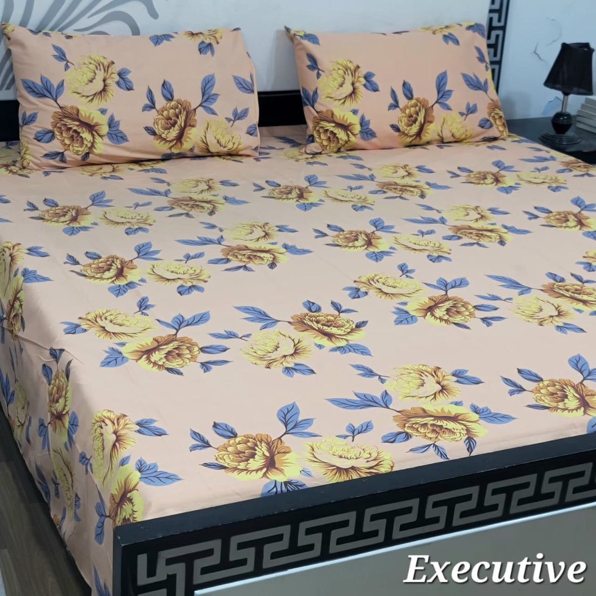 Jumbo Size Export Quality Pure Cotton Bedsheet 3 PC Set | 95×95 Inch King Size Bedshee