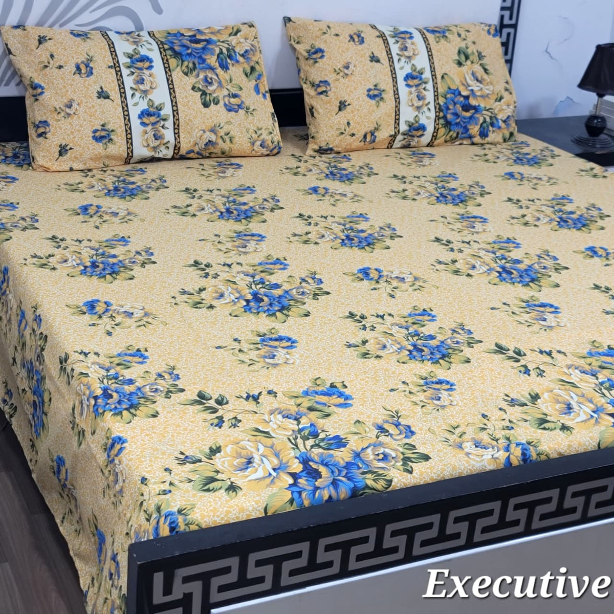 Jumbo Size Export Quality Pure Cotton Bedsheet 3 PC Set | 95×95 Inch King Size Bedshee