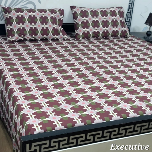 Jumbo Size Export Quality Pure Cotton Bedsheet 3 PC Set | 95×95 Inch King Size Bedshee