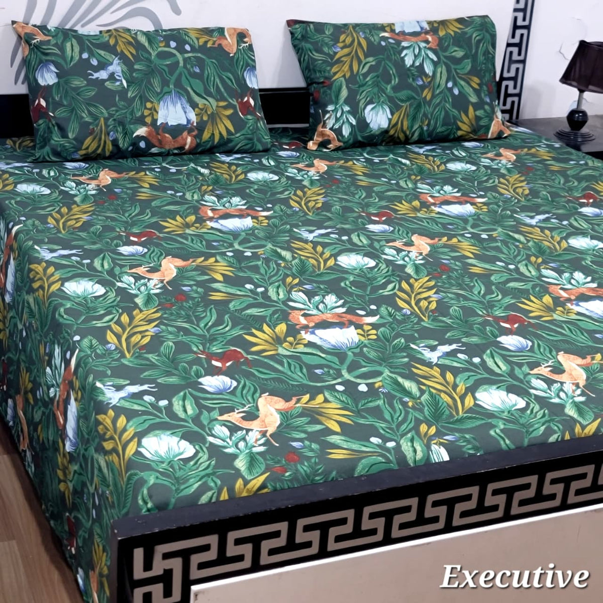 Jumbo Size Export Quality Pure Cotton Bedsheet 3 PC Set | 95×95 Inch King Size Bedshee