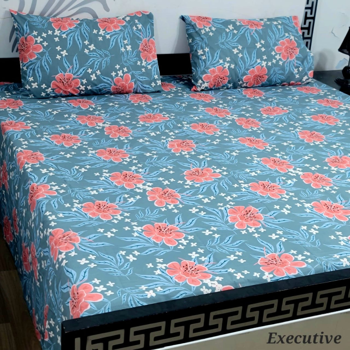 Jumbo Size Export Quality Pure Cotton Bedsheet 3 PC Set | 95×95 Inch King Size Bedshee