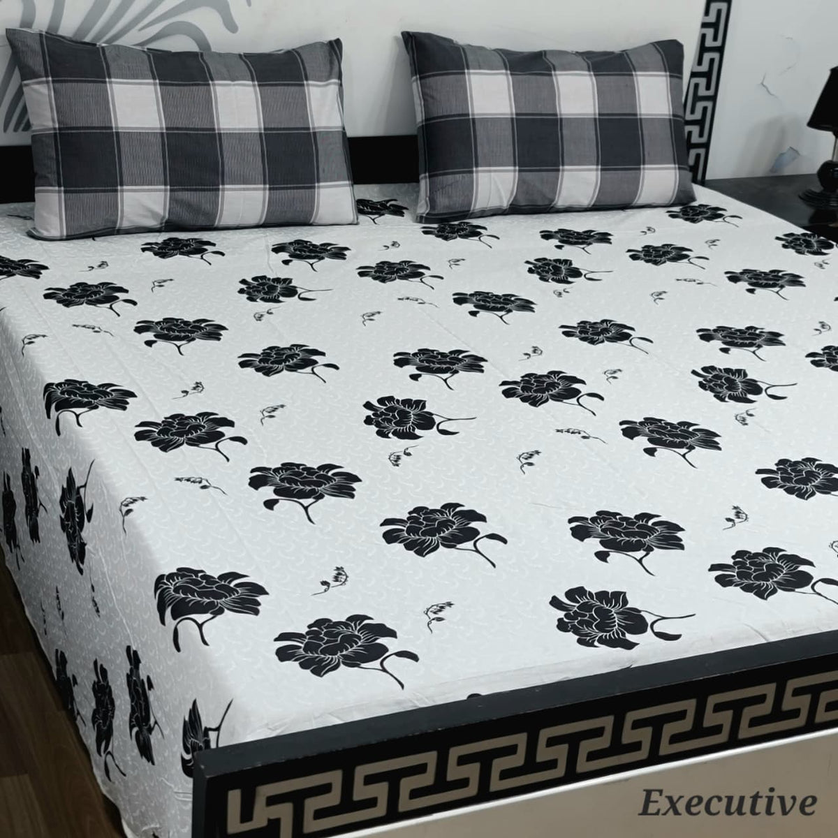 Jumbo Size Export Quality Pure Cotton Bedsheet 3 PC Set | 95×95 Inch King Size Bedshee