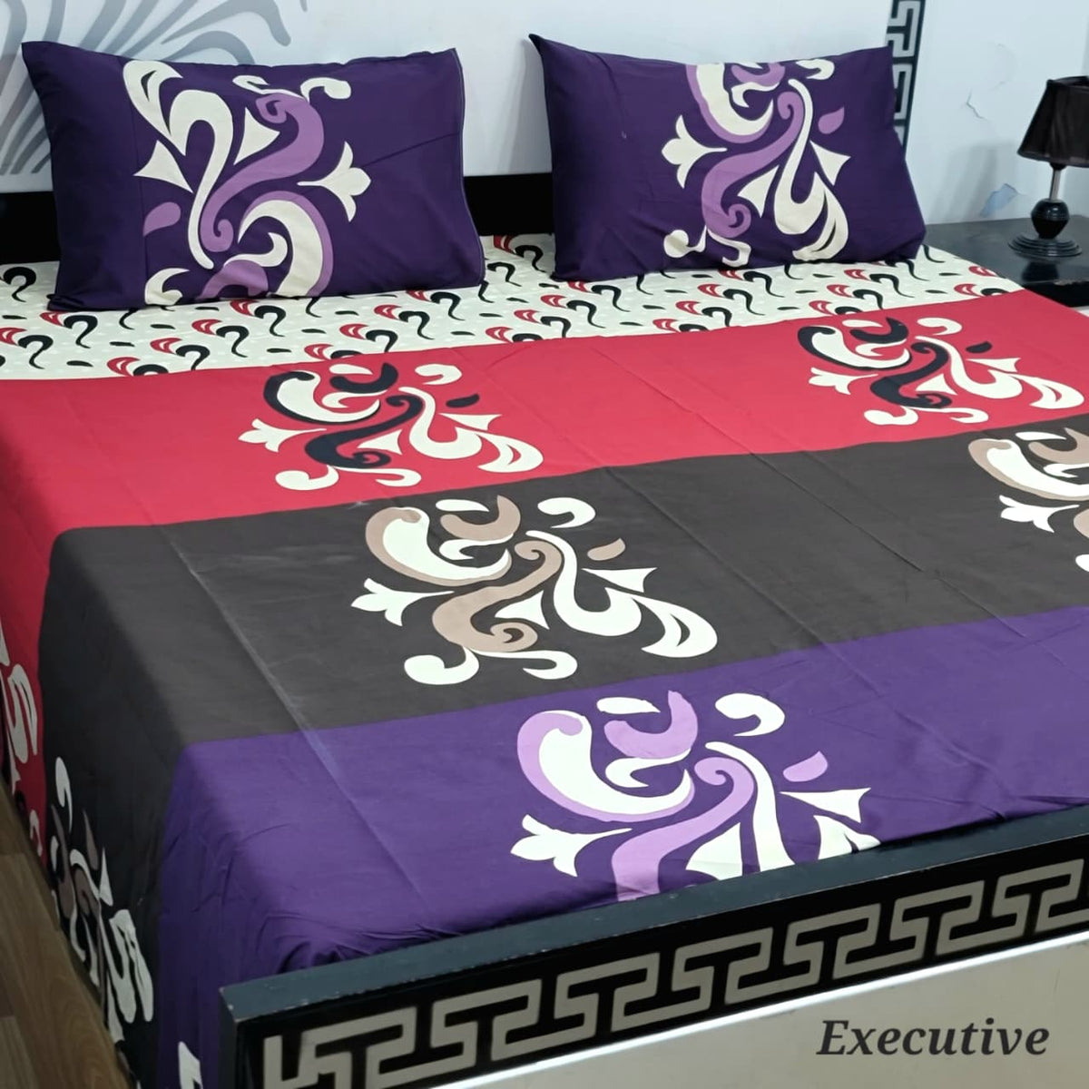 Jumbo Size Export Quality Pure Cotton Bedsheet 3 PC Set | 95×95 Inch King Size Bedshee