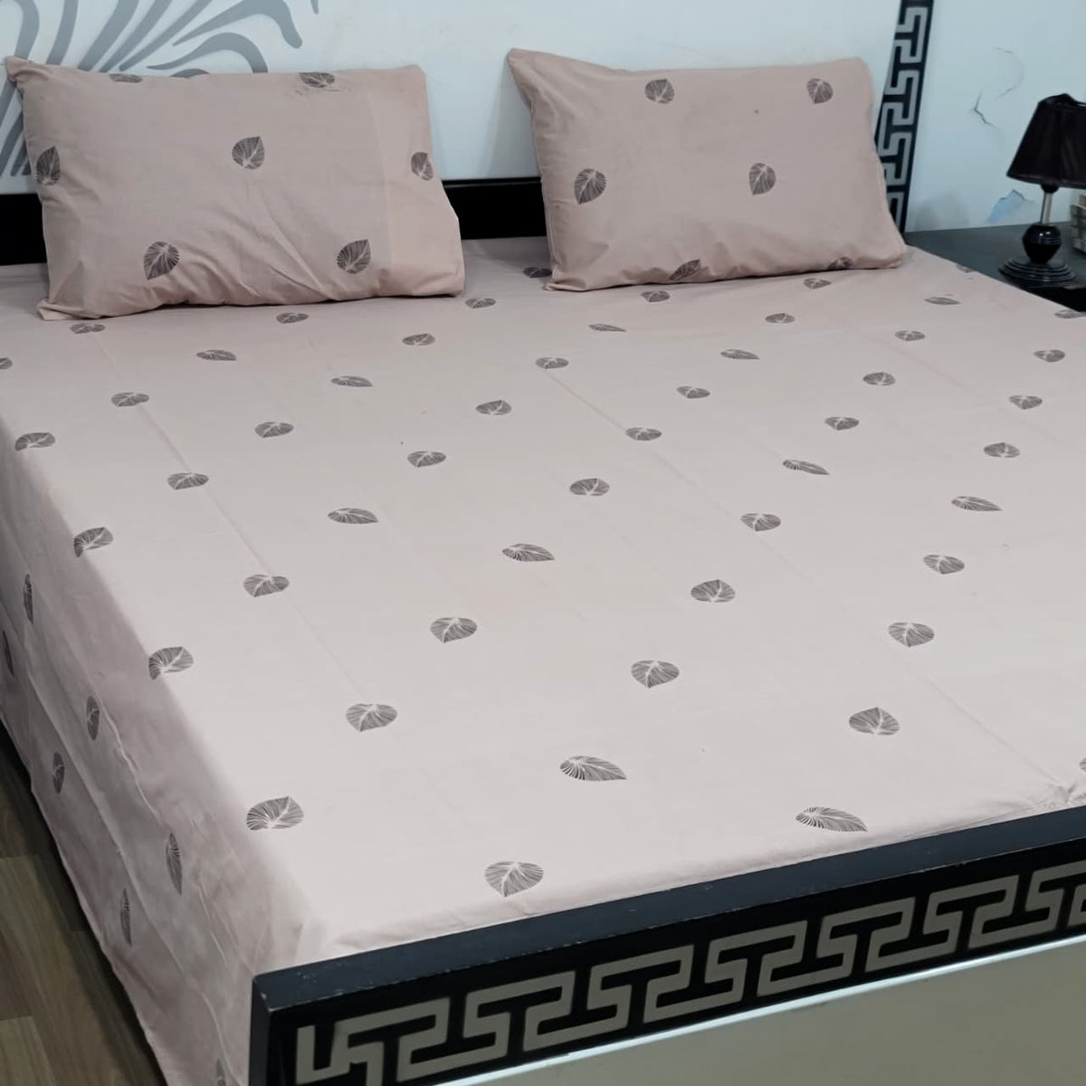 Export Quality 100% Pure Cotton King Size Bedsheet Set | Double Bed Floral Bedsheet with 2 Pillow Covers