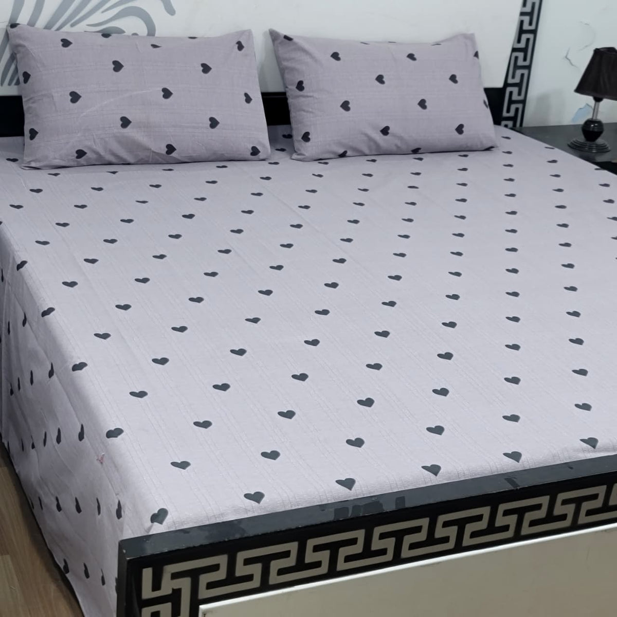 Export Quality 100% Pure Cotton King Size Bedsheet Set | Double Bed Floral Bedsheet with 2 Pillow Covers