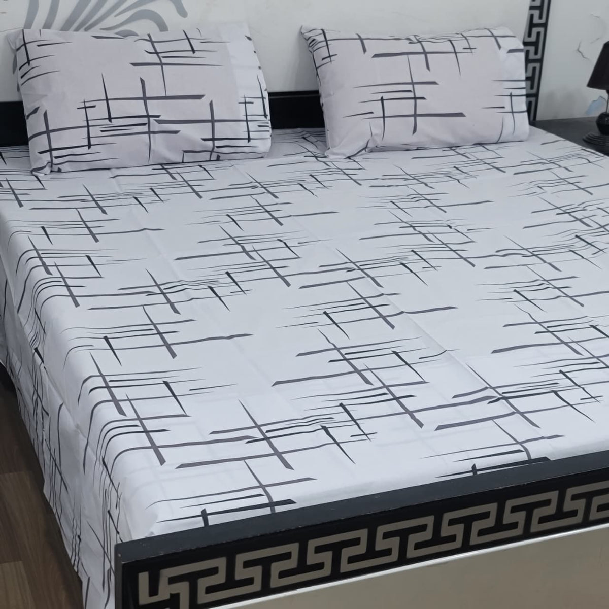Export Quality 100% Pure Cotton King Size Bedsheet Set | Double Bed Floral Bedsheet with 2 Pillow Covers
