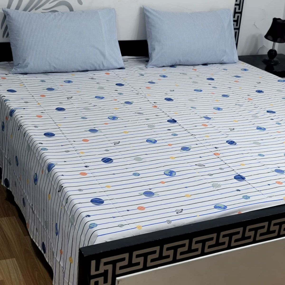 Export Quality 100% Pure Cotton King Size Bedsheet Set | Double Bed Floral Bedsheet with 2 Pillow Covers