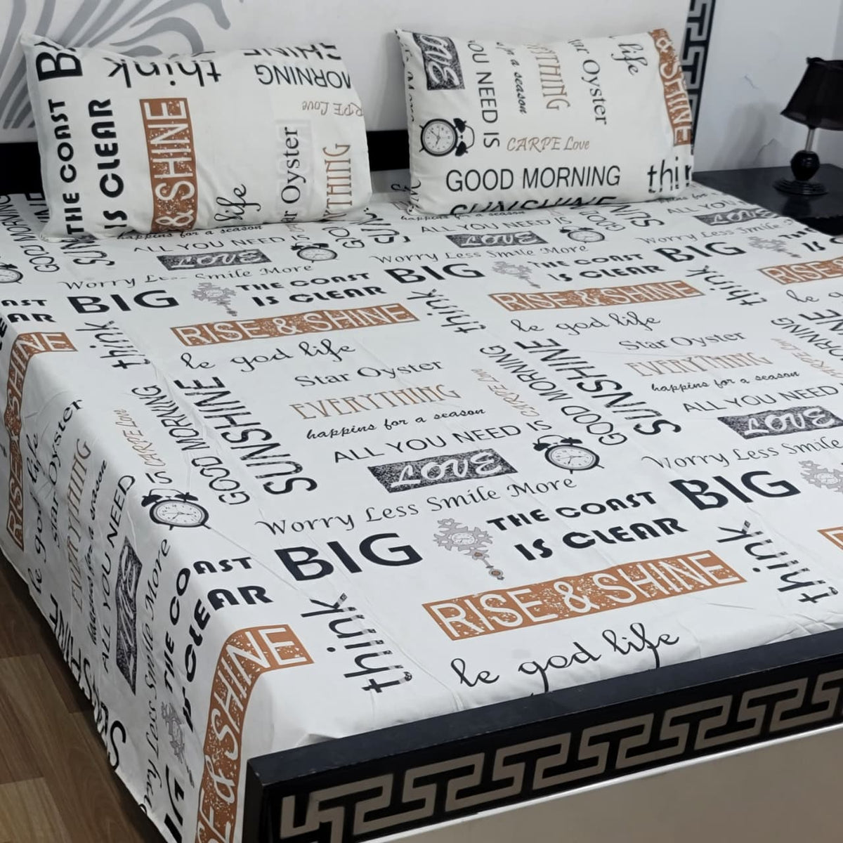 Export Quality 100% Pure Cotton King Size Bedsheet Set | Double Bed Floral Bedsheet with 2 Pillow Covers