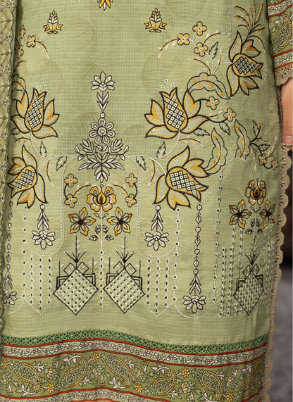 Elegant Floral Sage 3-Pcs Suit
