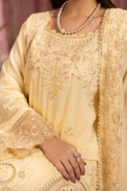 Elegant Lemon Embroidered Ensemble