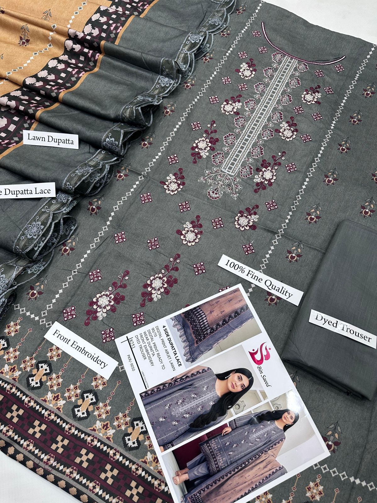 BIN SAEED READY TO WEAR LAWN DUPATTA